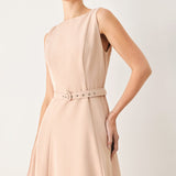 BLUSH HOUR WOVEN MIDI DRESS