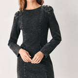 ONYX ACID-WASH DENIM MINI DRESS