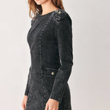 ONYX ACID-WASH DENIM MINI DRESS