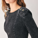 ONYX ACID-WASH DENIM MINI DRESS