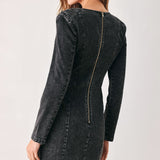 ONYX ACID-WASH DENIM MINI DRESS
