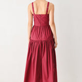 BERRY ROMANCE WOVEN MIDI DRESS