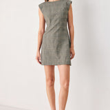 ACADEMY CHIC WOVEN PLAID MINI DRESS