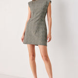 ACADEMY CHIC WOVEN PLAID MINI DRESS