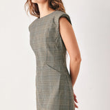 ACADEMY CHIC WOVEN PLAID MINI DRESS