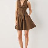 WALNUT ROMANCE WOVEN MINI DRESS