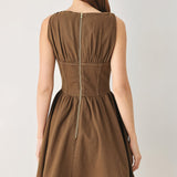 WALNUT ROMANCE WOVEN MINI DRESS