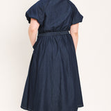 MIDNIGHT IN MANHATTAN DENIM MIDI DRESS