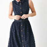 EVENING LACE CHAPTER WOVEN MIDI DRESS