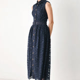 EVENING LACE CHAPTER WOVEN MIDI DRESS