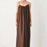 TRUFFLE DREAM WOVEN MIDI SLIP DRESS