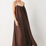 TRUFFLE DREAM WOVEN MIDI SLIP DRESS