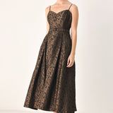 GOLDEN HOUR ROMANCE JACQUARD MIDI DRESS