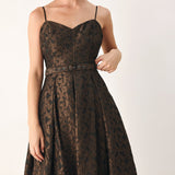 GOLDEN HOUR ROMANCE JACQUARD MIDI DRESS