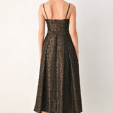 GOLDEN HOUR ROMANCE JACQUARD MIDI DRESS