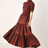 AUTUMN LOVE STORY TIERED MIDI DRESS