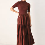 AUTUMN LOVE STORY TIERED MIDI DRESS