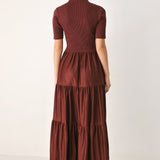 AUTUMN LOVE STORY TIERED MIDI DRESS