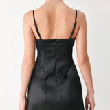 MIDNIGHT CORSET WOVEN MINI DRESS