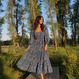 CIRCLE OF FRIENDS DENIM MIDI DRESS