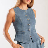 AT FIRST GLANCE DENIM VEST