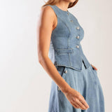 AT FIRST GLANCE DENIM VEST