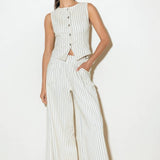 COFFEE RUN STRIPED WOVEN VEST