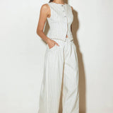 COFFEE RUN STRIPED WOVEN VEST
