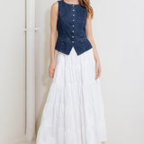 COFFEE PETAL DENIM VEST