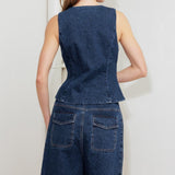 COFFEE PETAL DENIM VEST