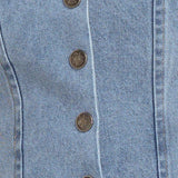 STITCHED SILHOUETTE DENIM TOP