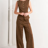 BROWN SUGAR FAUX SUEDE VEST