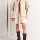 TIMELESS ELEGANCE WOVEN FELT CAPELET