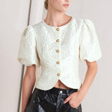 ROSÉ TEXTURE WOVEN TOP