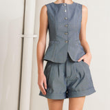 CONFIDENTLY COOL TAILORED WOVEN VEST