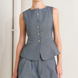 CONFIDENTLY COOL TAILORED WOVEN VEST