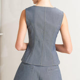 CONFIDENTLY COOL TAILORED WOVEN VEST