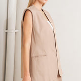 ELEGANT PLEAT WOVEN MIDI VEST