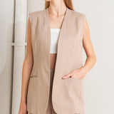 ELEGANT PLEAT WOVEN MIDI VEST