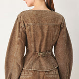 VINTAGE BROWN DENIM JACKET