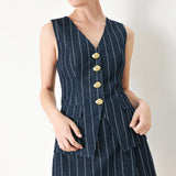 BOSS BABE STRIP WOVEN VEST