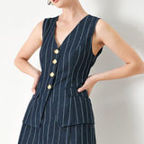 BOSS BABE STRIP WOVEN VEST