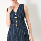 BOSS BABE STRIP WOVEN VEST
