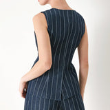 BOSS BABE STRIP WOVEN VEST
