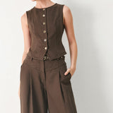 BROWN SUGAR STATEMENT WOVEN VEST