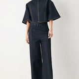 URBAN STITCH WIDE SLEEVE DENIM CAPELET TOP