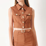SAHARA EDIT WOVEN CROP TOP