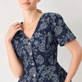 ROSETTE FLORAL WOVEN JACQUARD TOP