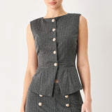 MODERN PINSTRIPE WOVEN VEST