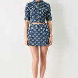 SWEET DAISY WOVEN JACQUARD DENIM JACKET
